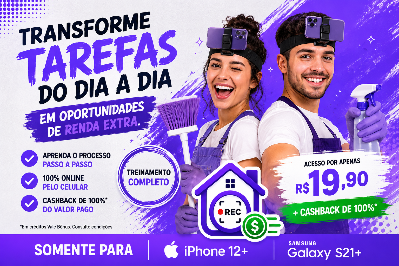 Pessoa realizando atividade doméstica enquanto registra a tarefa